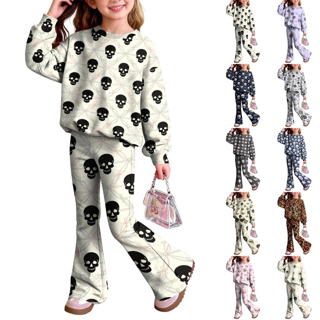 Kids Casual Long Sleeve Top and Pants 2-Piece Outfit Set for Boys Girls Everyday Wear