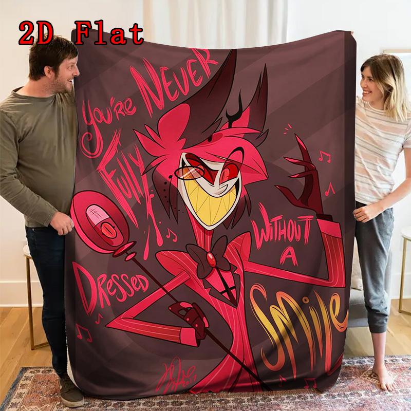 Hazbin Hotel 2D Flat Pattern Flannel Blanket High quality All Seasons Warmth and Comfort Perfect for Christmas Gifts.NMT0928350