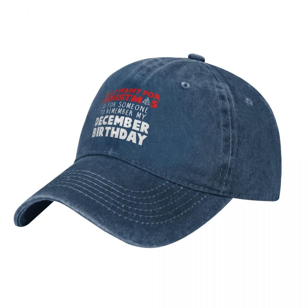 NEW LIMITED Birthmas December Christmas Birthday demin Cap Breathable Design Golf Hat Cap Unisex Summer