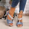 Fashion Size 36-43 Women's Summer Footwear High Heel Slip On Fish Mouth Shoes Metal Decor Comfortable Shoes for Women Zapatos De Mujer