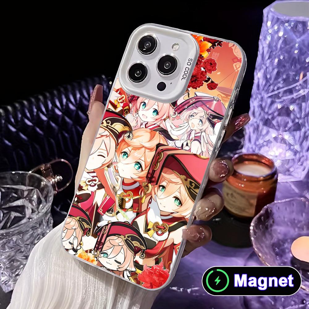 Game GI Yanfei White Translucent MagSafe Mobile Phone Case for iPhone 17 16 15 14 13 12 11 X XR XS Air Pro Max Plus Cover