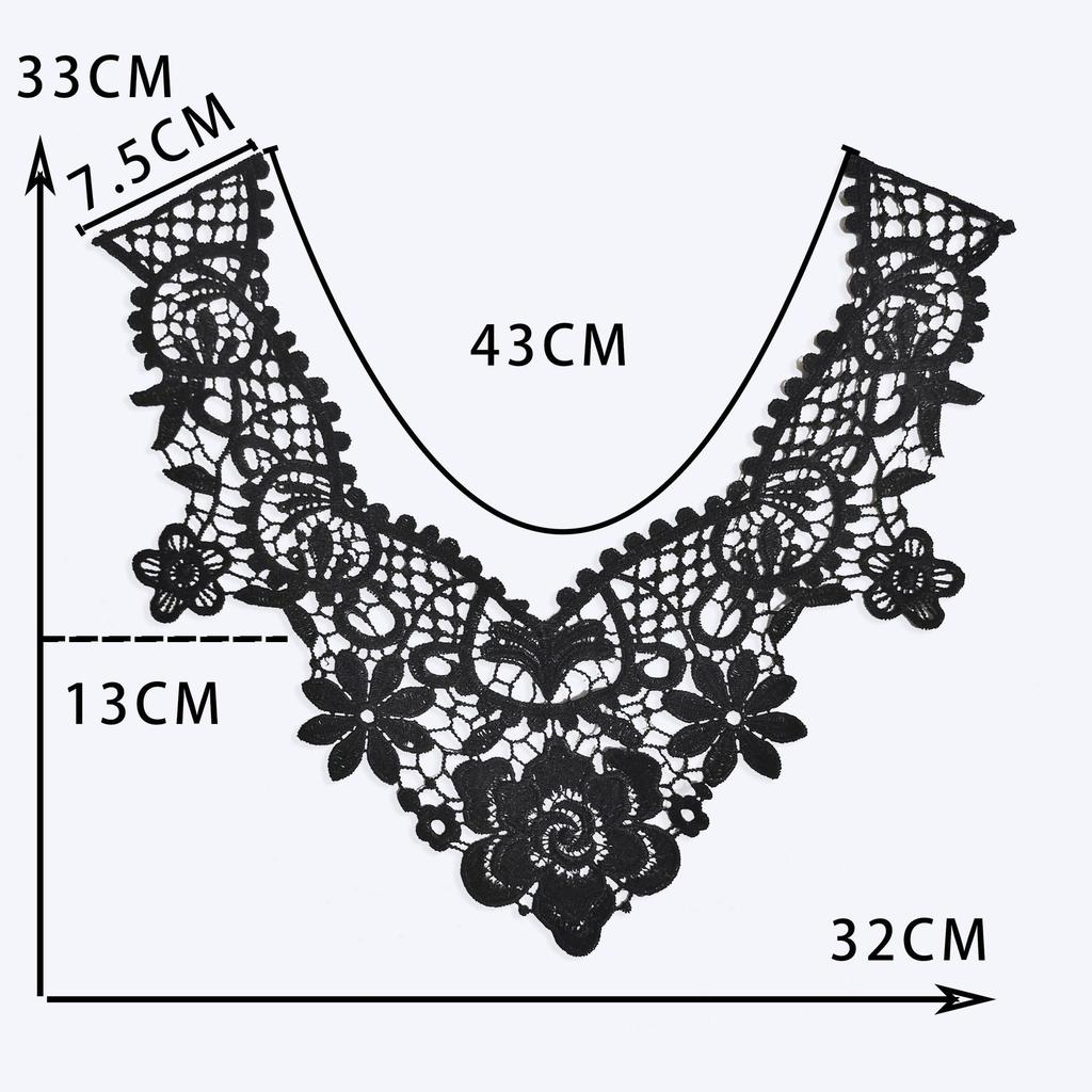 Schwarzweiß I Hohl Polyester Stickerei Kragen Nähen Spitze DIY Dekoration Mit Bekleidungszubehör Spitze