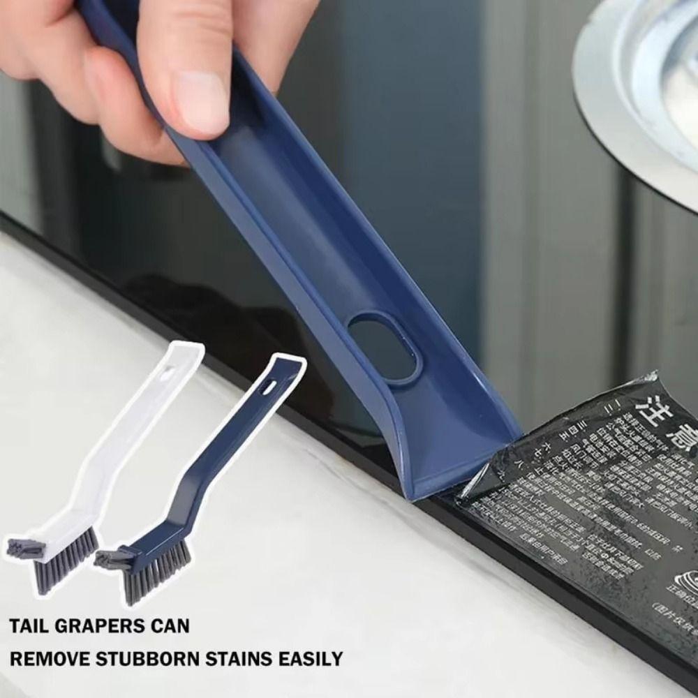 3 in1 Long Handled Gap Brush Hard Bristled Corner Brush Effective Crevice Brush  Bathroom Cleaning