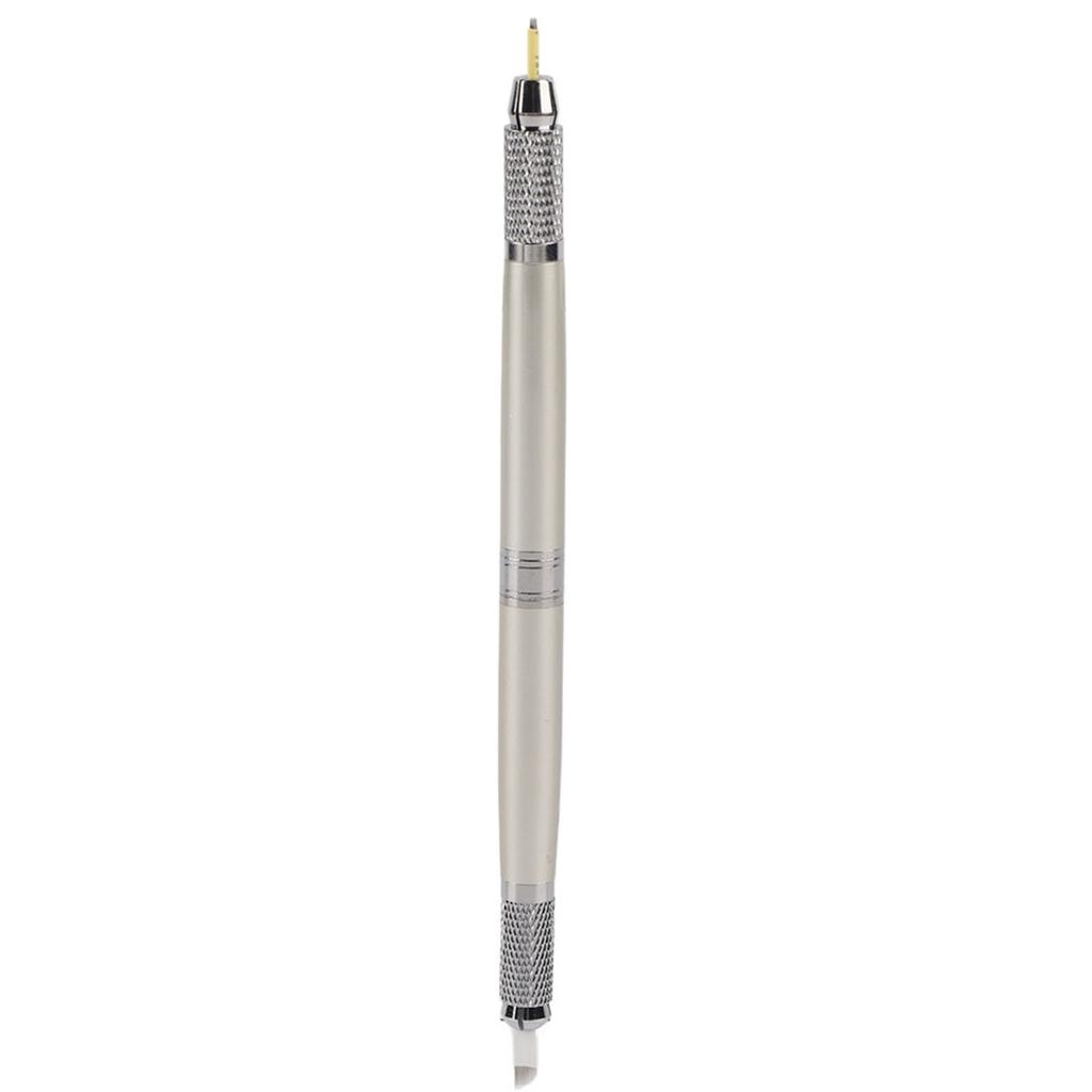 Double End Manual Permanent Microblading Eyebrow Tattoo Pen   2pcs 14Pins   2pcs Round Needles