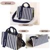 MANATAS Striped Mini Tote Bag, Canvas, 2-Way, Women's Lunch Bag, Cute Vertical Stripes, Lightweight, Divided, Freestanding Cart Bag, Golf Bag (Pink)