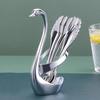 Elegant Swan Cutlery Set Stainless Steel Fork Spoon Organiser Dessert Forks Spoons  Coffee