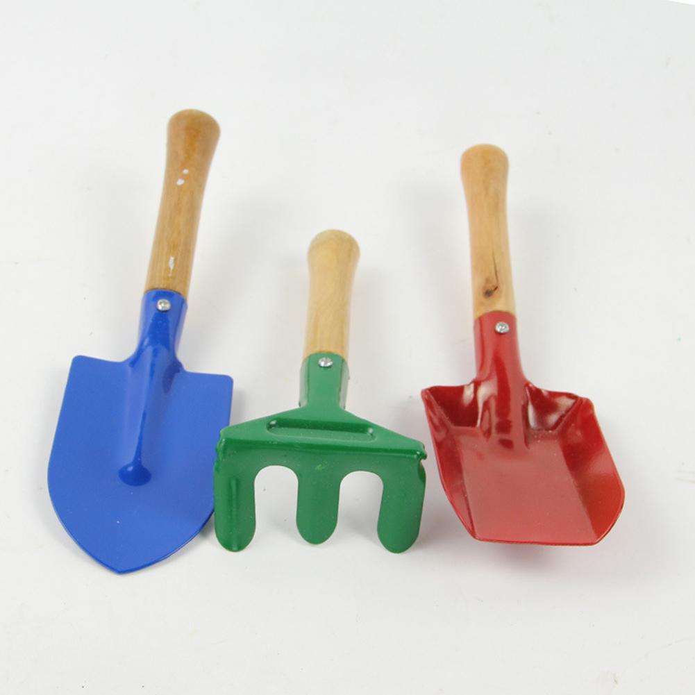 3PCS Colourful Gardening Tool Set Paint Spraying Spade Shovel Rake for Home Gardening Kids Toy