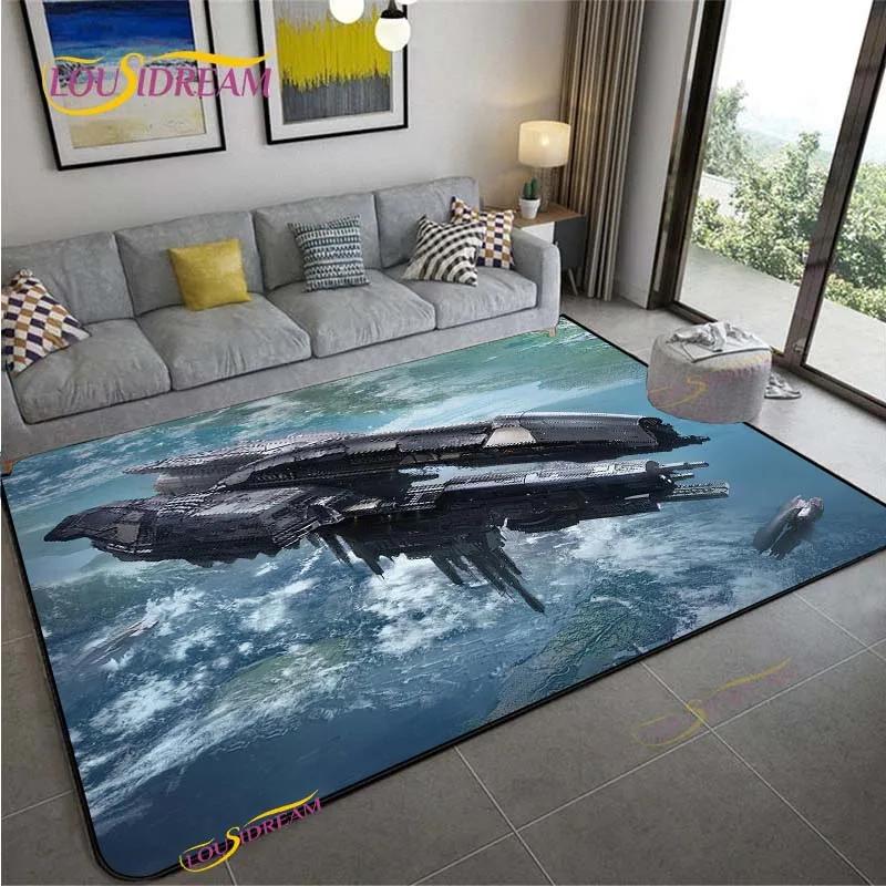 3D Space Ship Station Carpet for Living Room Bedroom Table Cinema Rug Kitchen Door Kids Un-slip Floor Mat Alfombra Birthday Gift