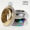 Stainless Steel Diamond Bracelet Hip Flask for Women 3.5 Oz Round Electroplated White Wine Bottle Bracelet Hip Flask