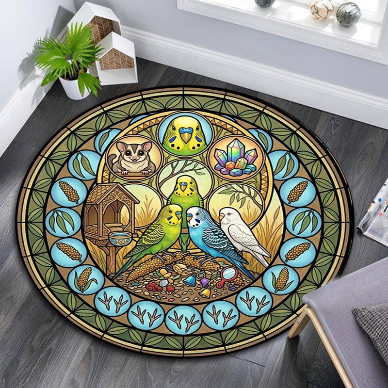 Rabbit Carrot Treasure Hunt Round Area Rug Under Office Chairs Bedroom Living Room Home Decor