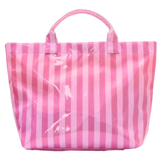 Glossy Striped Tote Bag Waterproof Large Capacity PVC Handbag Stylish Checkered Leopard Print Purse E