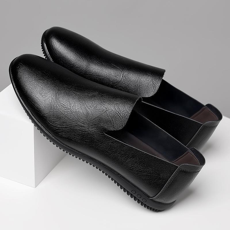 Summer leather shoes soft leather little white shoes men's shoes soft soles men's business casual shoes one pedal hundred towers light beanie shoes cm