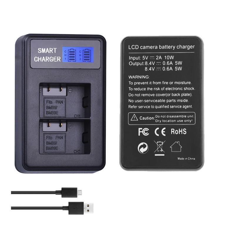 2Pcs EN-EL15 2550mAh Battery Dual Slot USB Charger LCD Display For Nikon Camera