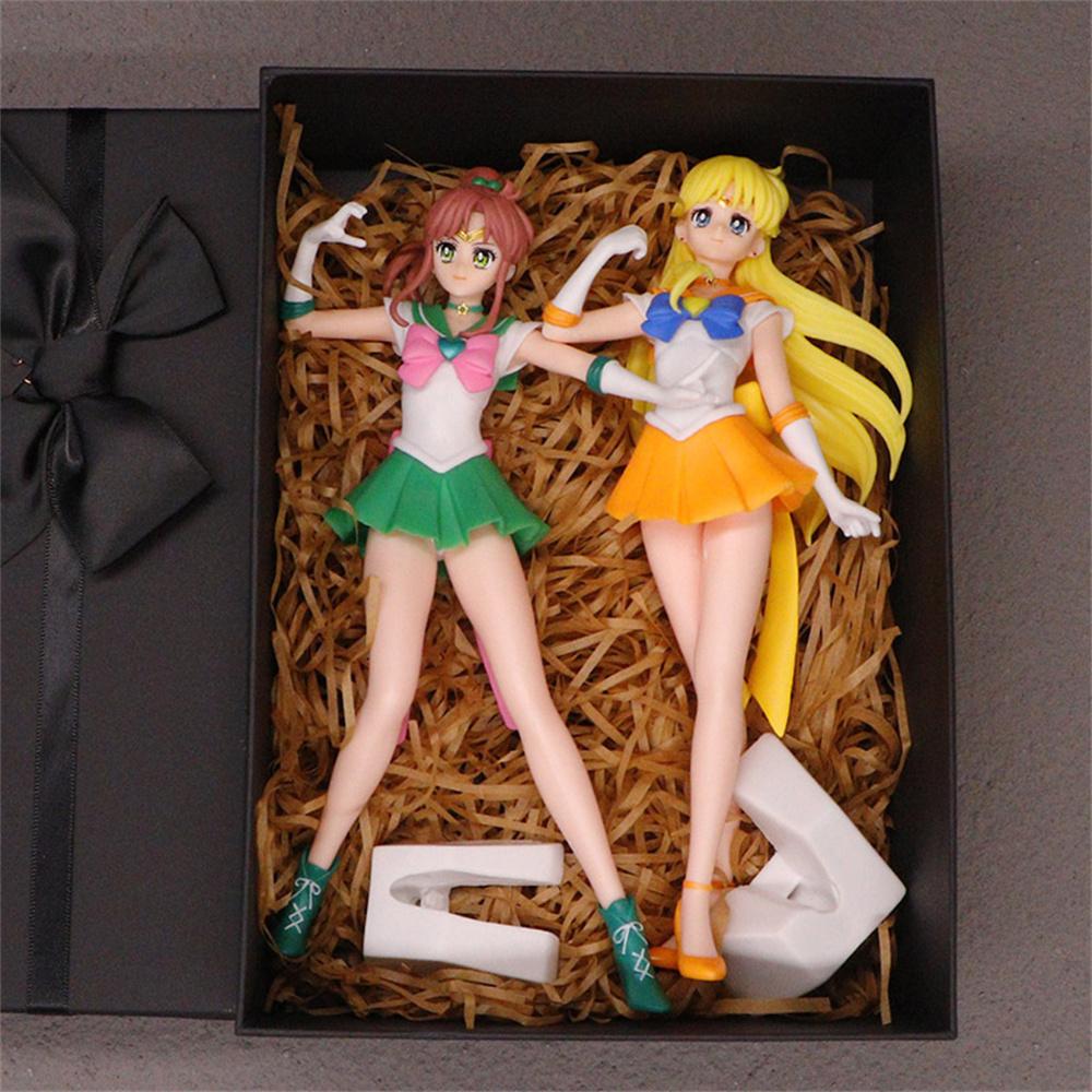Cute Sailor Moon Anime Figure Kawaii Sailor Saturn Mars Mercury Jupiter Venus Action Figurine Collectible Kids Toys Model Gifts