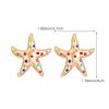 Fashion Versatile High End Personality Sea Star Inlaid Colored Imitation Diamond Design Earrings For Women