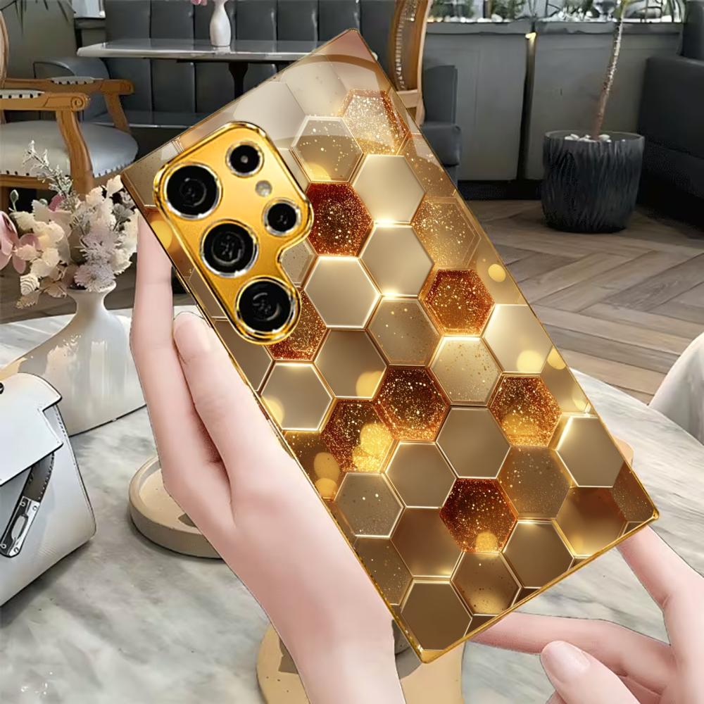 Modèle Best-seller Étui de téléphone luxueux Étui de téléphone en verre galvanisé pour Samsung Galaxy S26 S25 S24 S23 S22 S21 FE, Ultra, Plus