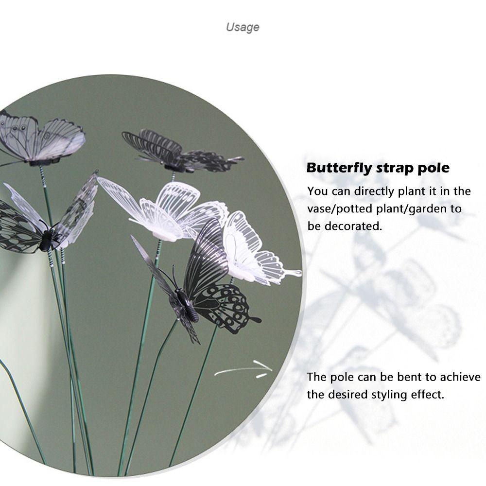 25PCS Black White Butterfly Garden Decorative Stakes Simulation Butterfly Stakes  Weding Ornament
