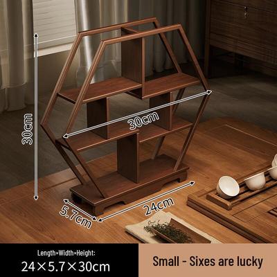 Solid Wood Tea Table Display Shelf