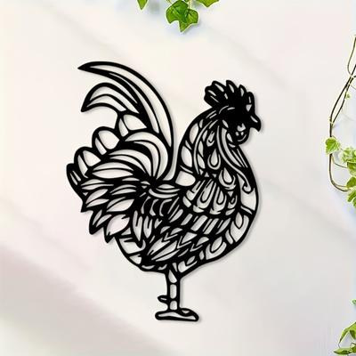1 Stück Vintage Eisenhahn Wandskulptur, Bauernhof Hühnchen Metallkunst für Küche Wohnzimmer Osterdekoration Einweihungsgeschenk