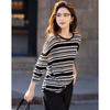 Demana Women's Lyocell Striped Long Sleeve T-shirt