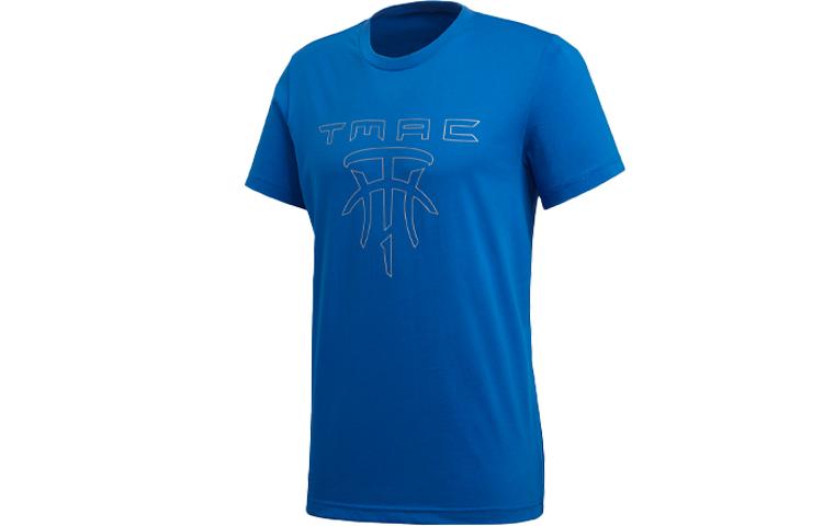 

Adidas T Shirts Men s Blue Crew Neck Moderate Straight Fit FM4957 M