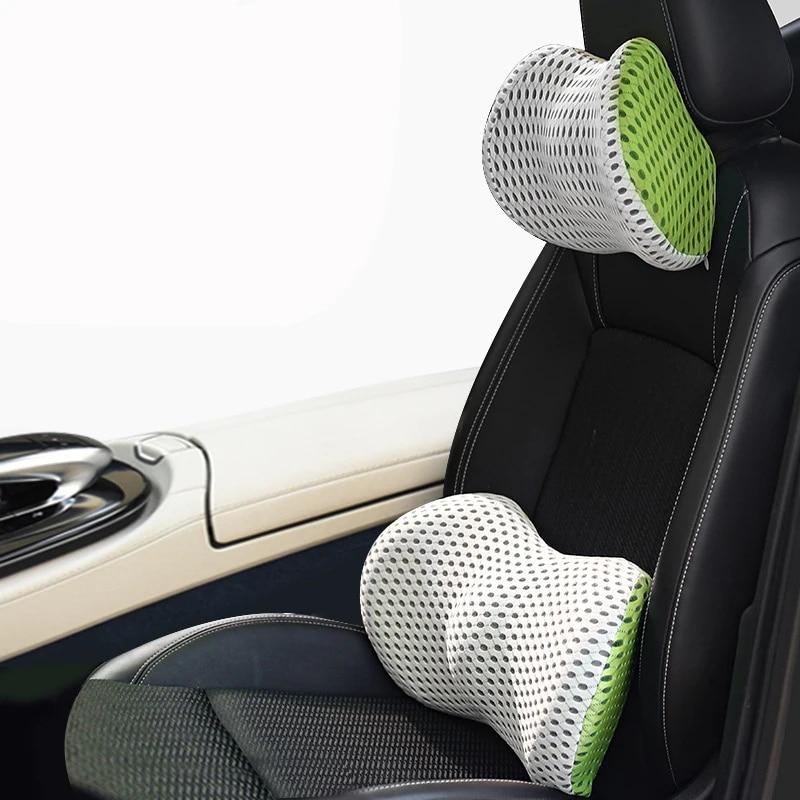 Car Headrest Pillow Support Travel Universal Soft Neck Pillows Cushion Memory Foam Car Lumbar Back Support Auto Headrest