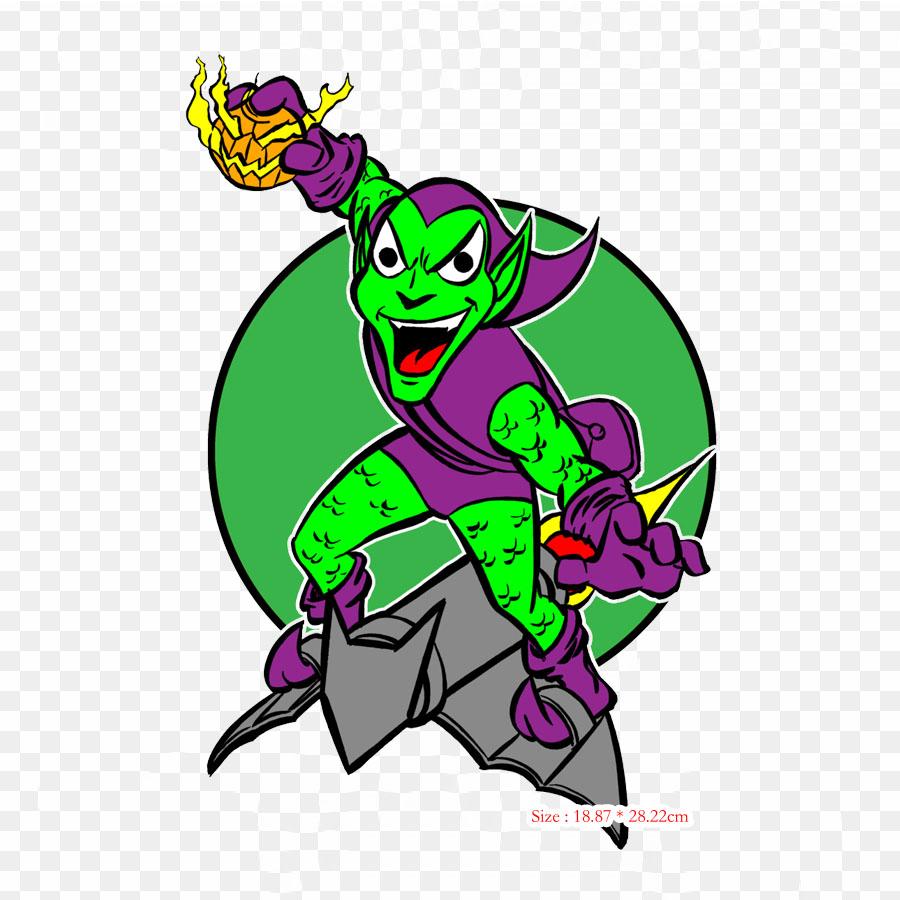 

Зеленый гоблин Железо на теплопередаче Печать Виниловые патчи Наклейка для одежды DIY Аппликации Моющиеся пластыри