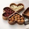 Candy Solid Wood Tray Stackable Dried Fruit Box Solid Fruit Tray Creative Walnut Tray Love Shaped Candy Box Whole Wood