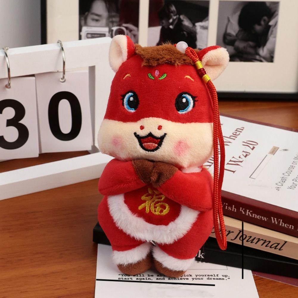 Lucky Chinese Zodiac Horse Doll Red Mascot Wealth Pony Pony Plush Doll  New Year