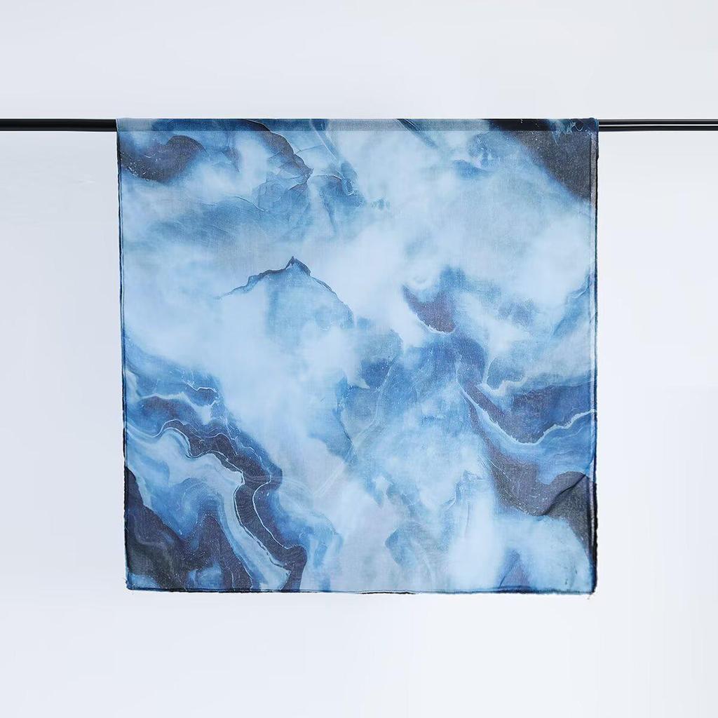 Women's Tie-Dye Watercolor Cotton Linen Scarf - Soft and Stylish Headscarf