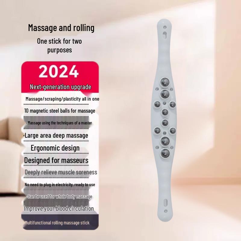 Magnetic Meridian Massager: Steel Ball Roller Brush for Back Massage