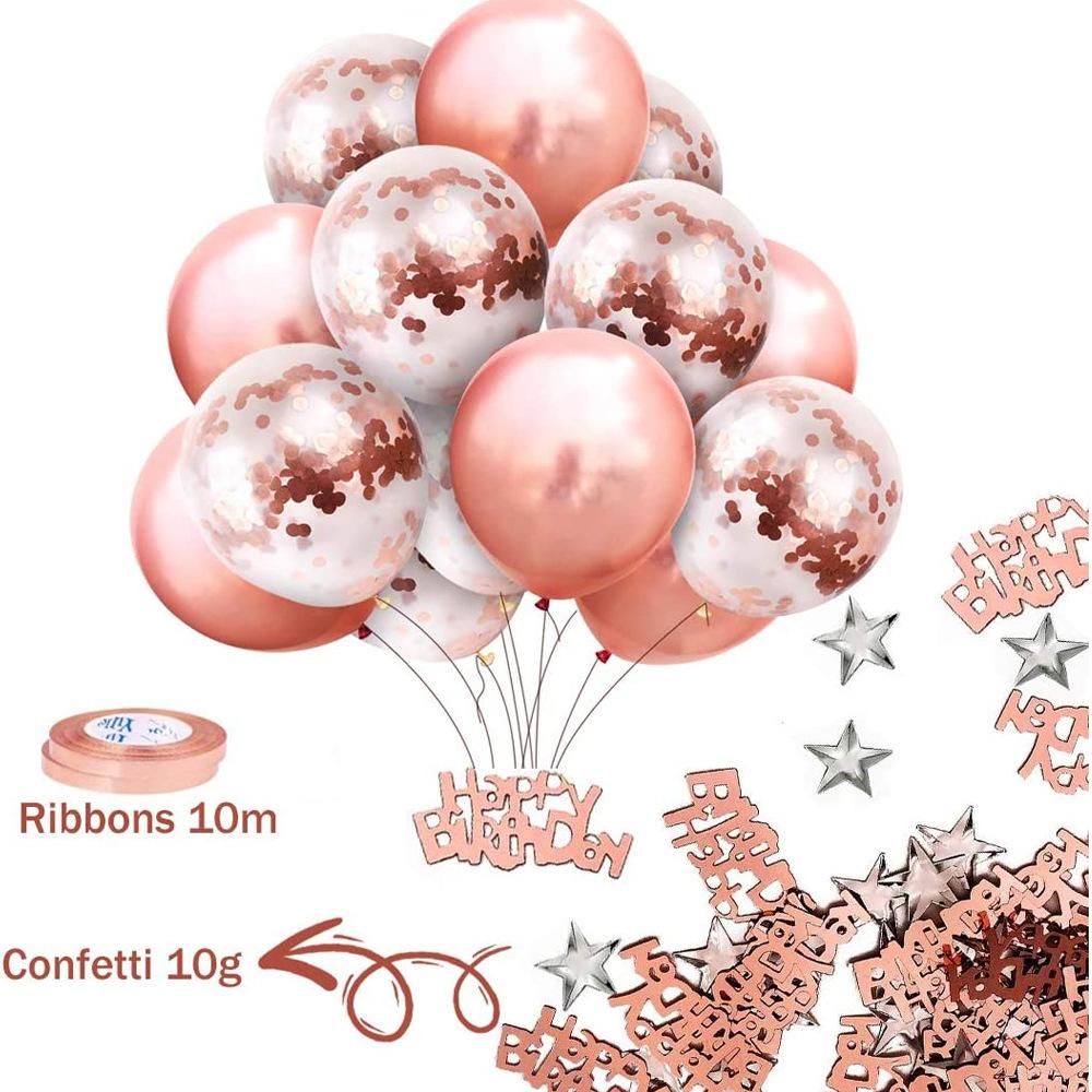 Rose Gold Rose Gold Balloon Set 2M Rain Silk Tablecloth Birthday Party Supplies Birthday Confetti Sequins