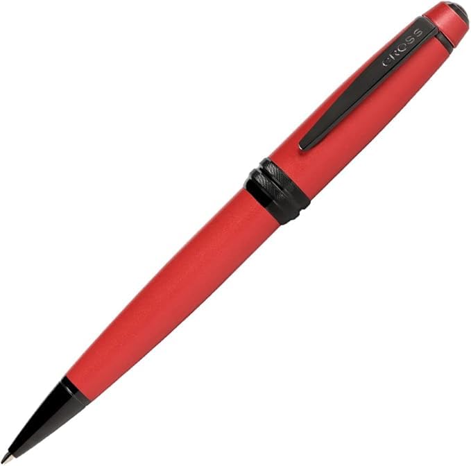 CROSS Bailey Ballpoint Pen AT0452-21, Medium Nib, Oil-Based Ink, Comes with Gift Box and Shopping Bag, Matte Red Lacquer Finish