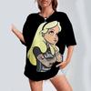 2025 Cartoon Printed Women's T-shirt Disney Princess Printed Summer Short sleeved T-shirt Harajuku Casual Round Neck Top