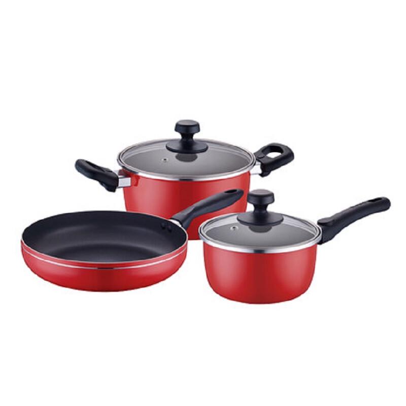 SUPOR China Red 3-Piece Cookware Set