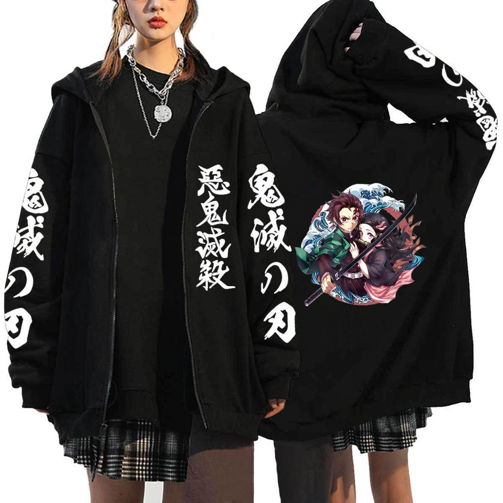 Japan cartoon comics Demon Slayer Zipper Printed Hoodie Fashionable Hoodie Unisex Top/Outerwear 0081
