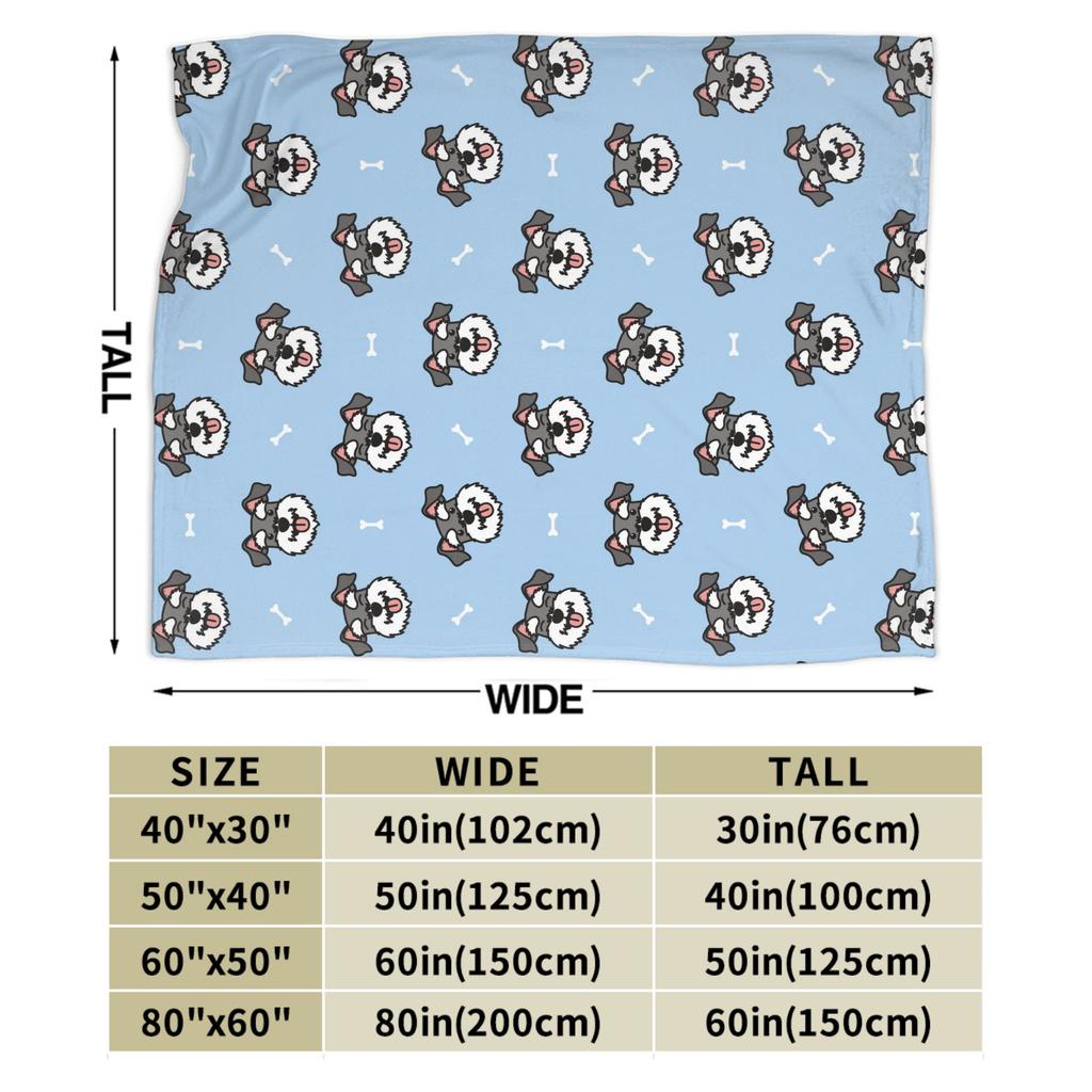 Cute Schnauzer Dog Blanket Coral Fleece Plush Gift for Animal Dog Lover Lightweight Throw Blankets for Car Sofa Couch Bedspread