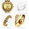Womens Elegant Rhinestone Wrist Watch Waterproof Classic Roman Dial Ladies Dress Watch Alloy Strap