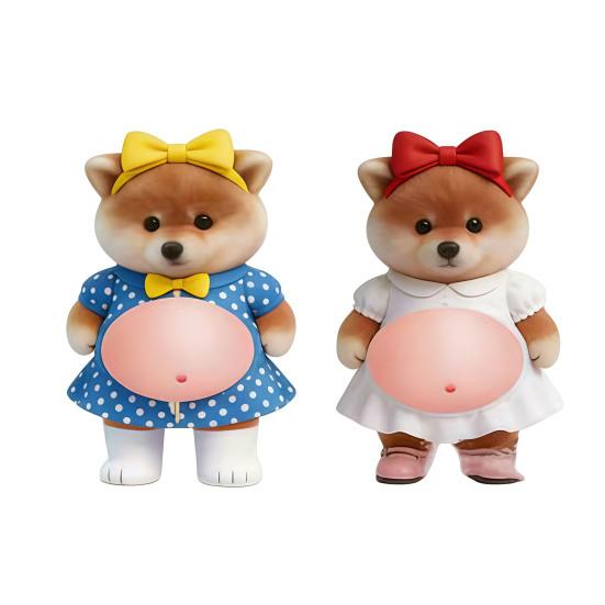 

1 Pair 3D Elastic Belly Animal Sticker Anxiety Stress Relief Cartoon Animal Decal with Fat Tummy Pinch Belly Animal Anti-collision Sticker