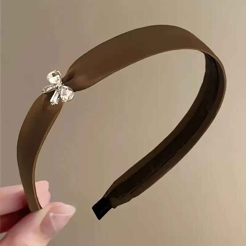 

1 шт. Женская повязка на голову с бантом из стразов - Сверкающий нескользящий аксессуар для волос, Богемная повязка для волос для дня рождения, свадьбы, вечеринки, аксессуары для волос