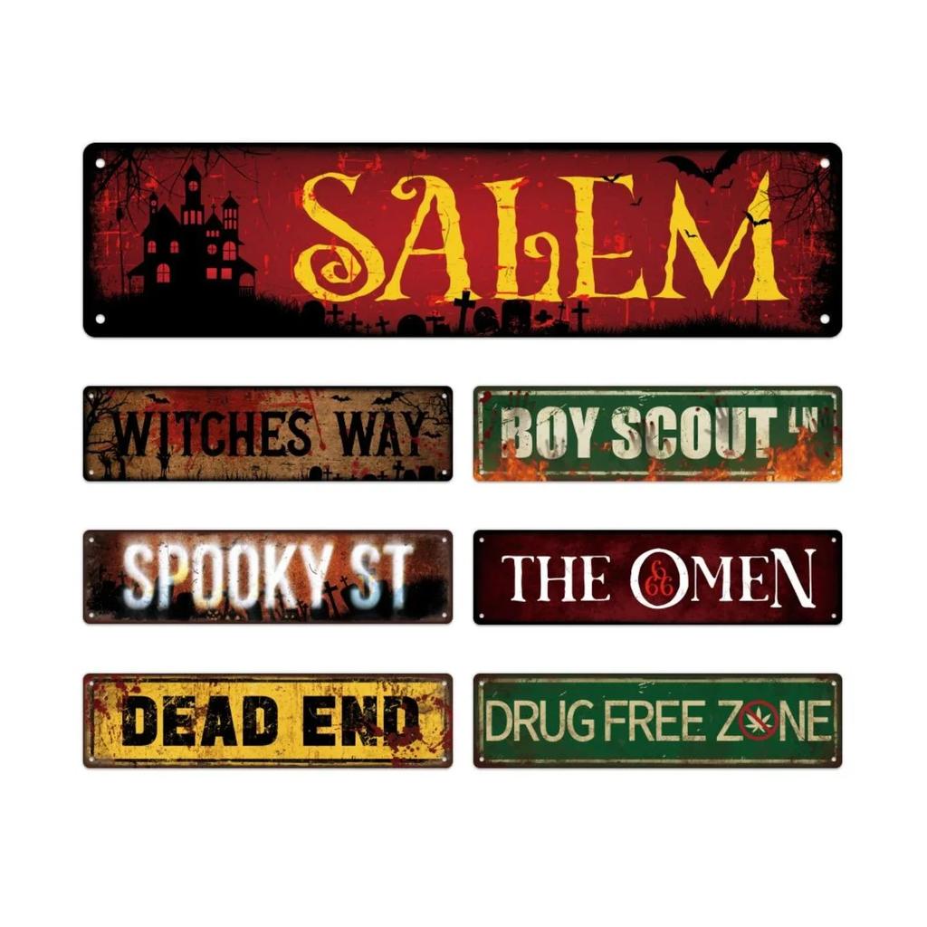 Vintage Horror Movie Road Metal Sign Perfect Wall Art for Home, Restaurant, Bar, Cafe, Garage Water-Proof And Dust-Proof