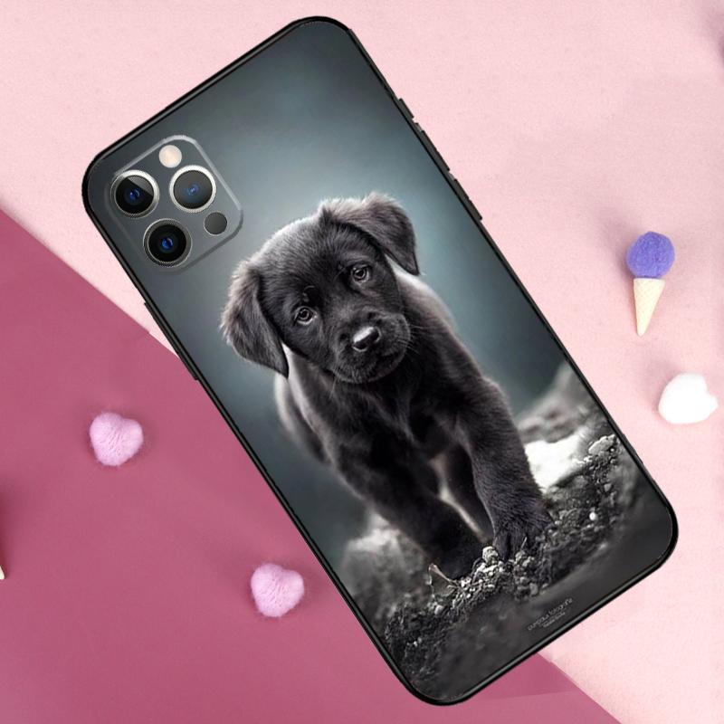 Black Labrador Dog Phone Case For iPhone 11 12 13 14 15 Pro Max Mini 14 15 Plus X XR XS Max 7 8 SE 2020 Cover