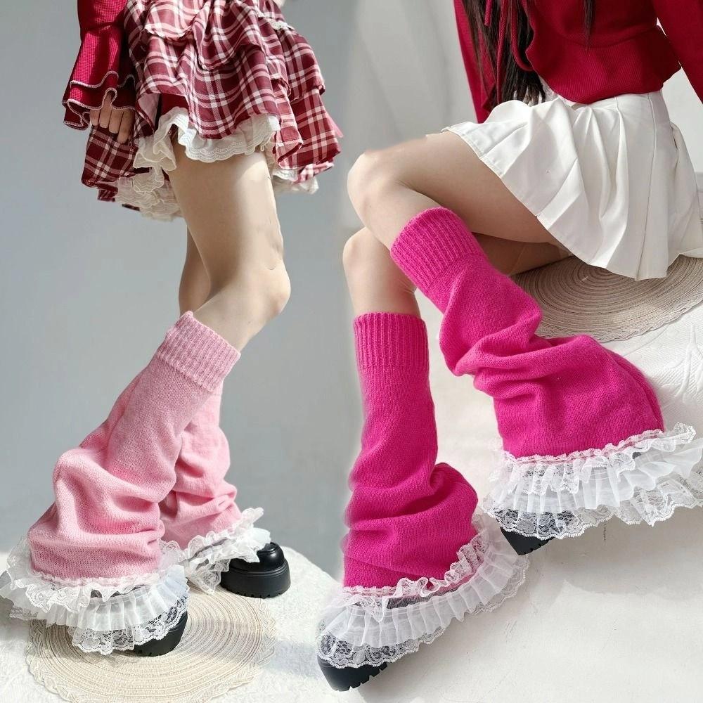 Ballet Style Elephant Leg Socks Y2k Knee High Girls Stockings Fashion Lace Leg Warmers  Girl
