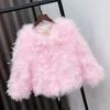 Ostrich Fur Jacket Encrypted Cotton Turkey Fur Short Top Autumn and Winter Thickened Fluff
