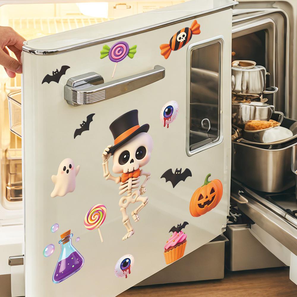 Halloween Skull Ghost Pumpkin Bat Home Window Decoration Window Stickers