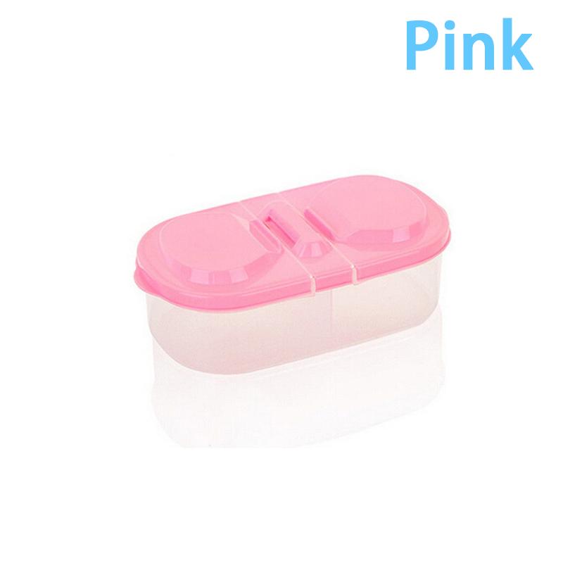 

Многофункциональный контейнер с двумя отделениями и крышкой, пластиковый контейнер для хранения продуктов, фруктов, герметичная банка для кухни розовый