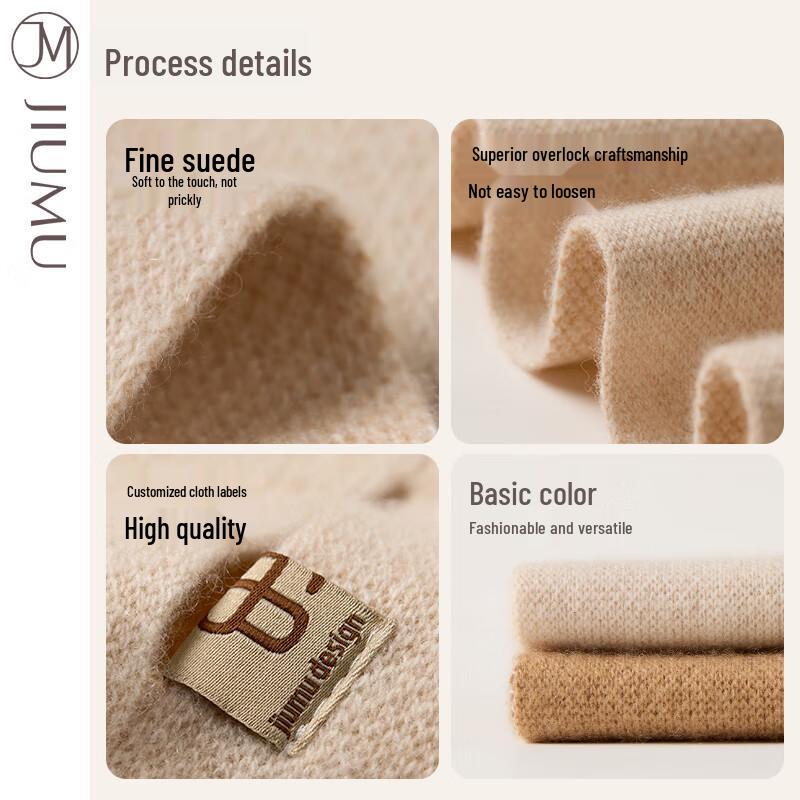 JIUMU Wool & Cashmere Knit Neck Warmer