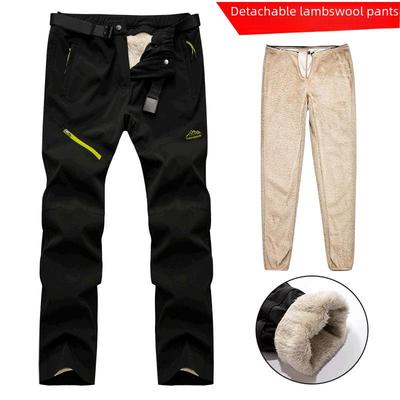 Unisex Winter Waterproof Thickened Velvet Mountaineering and Ski Pants