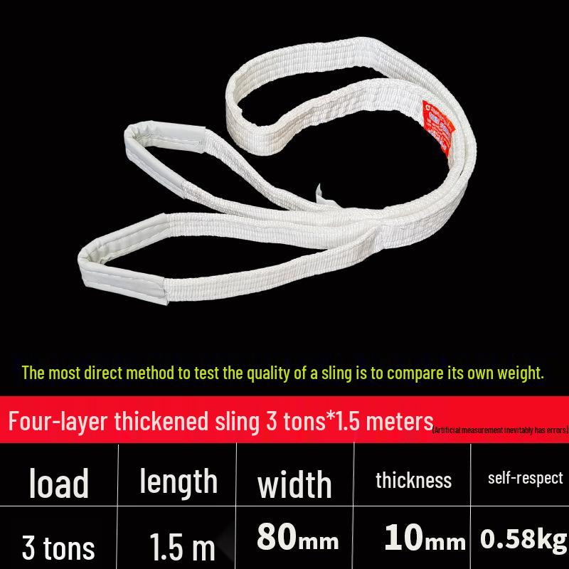 Polypropylene Thickened Acid-Washed Webbing Lifting Sling - Crane & Forklift Hoist Tie-Down Strap