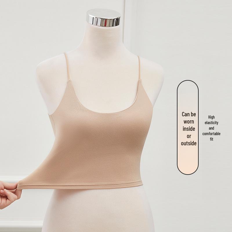 Letni jednoczęściowy biustonosz z tyłem w kształcie litery U: Cienki, Wygodny, Oddychający, z Wkładkami na Biust, Bezprzewodowy dla Kobiet